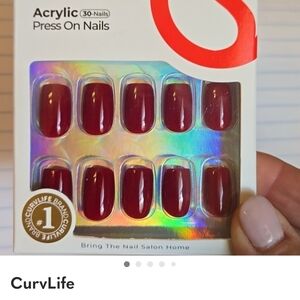 Acrylic Press On Nails - Red